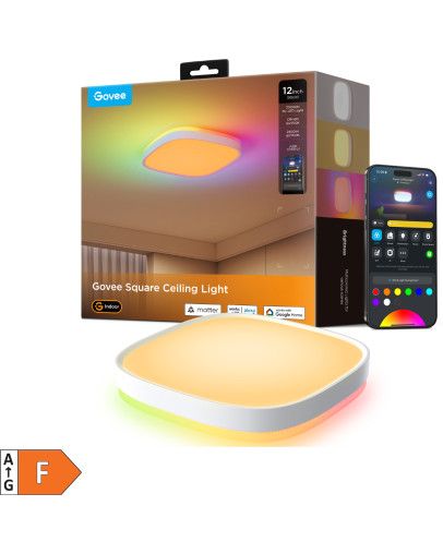 Govee 30cm pametna kvadratna stropna svetilka z RGBIC osvetlitvijo