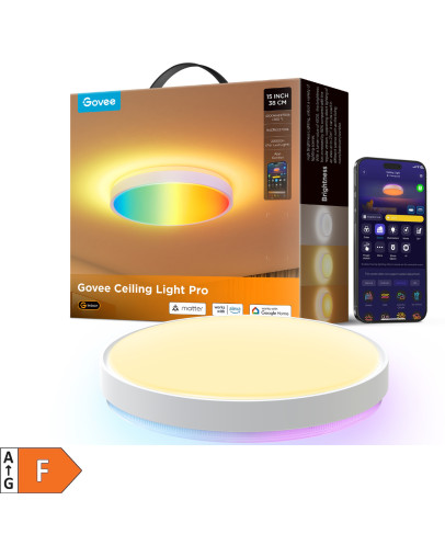 Govee 38cm pametna okrogla stropna svetilka z RGBIC osvetlitvijo