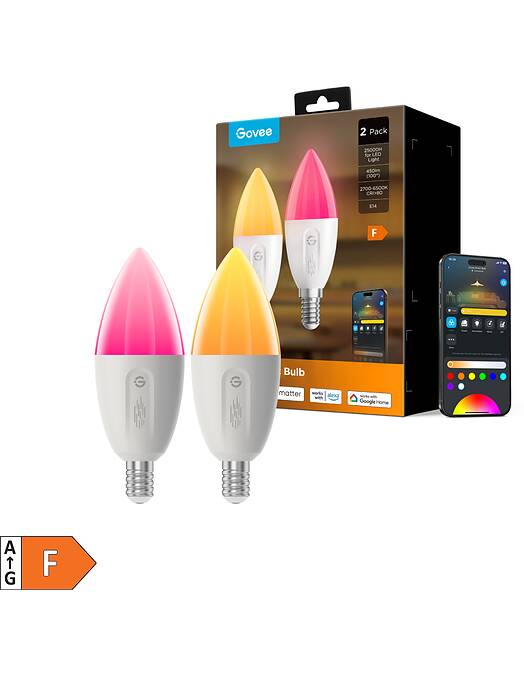 Govee dve pametni LED žarnici E14