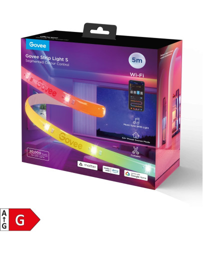 Govee RGBIC LED svetlobni trak S dolžine 5 metrov Govee RGBIC LED svetlobni trak S dolžine 5 metrov