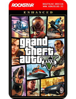 Grand Theft Auto 5 Enhanced - Rockstar koda brez škatlice (WINDOWS PC)