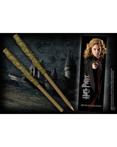 Harry Potter komplet pisala v obliki Hermionine palice & knjižnega kazala Noble Collection