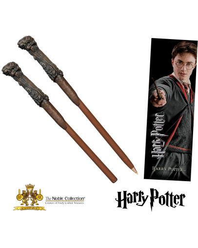 Harry Potter komplet pisala v obliki palice & knjižnega kazala Noble Collection