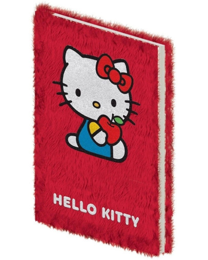 Hello Kitty A5 plišasta beležka s trdimi platnicami Pyramid
