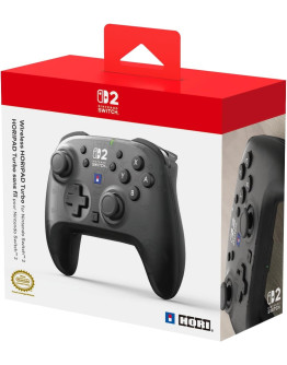 Hori Horipad Turbo brezžični igralni plošček v črni barvi za Switch & Switch 2