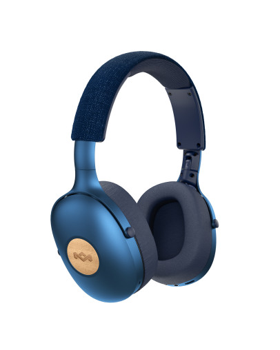 House of Marley Positive Vibration XL brezžične čezušesne slušalke denim modre barve
