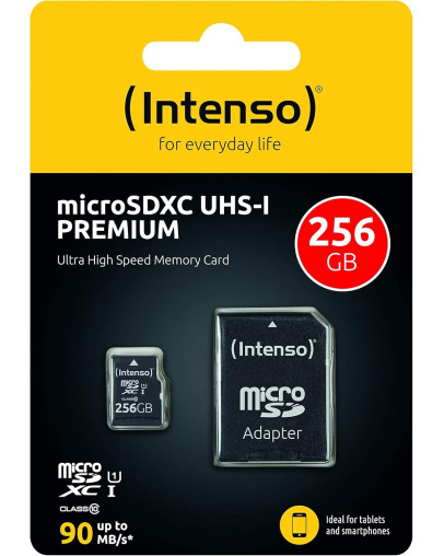 Intenso spominska kartica microSD 256GB za Nintendo Switch & 3DS & Wii & PSP & GSM