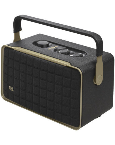 JBL Authentics 300 brezžični zvočnik v črno-zlati barvi