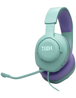 JBL Quantum 100M2 žične gaming slušalke v modro-zeleni barvi