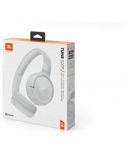 JBL Tune 520BT Bluetooth brezžične slušalke bele barve JBL Tune 520BT Bluetooth brezžične slušalke bele barve