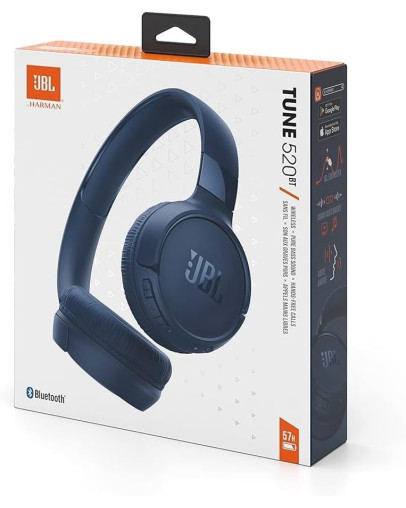 JBL Tune 520BT Bluetooth brezžične slušalke modre barve