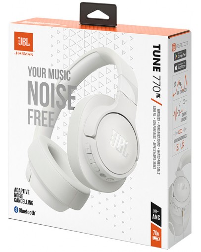 JBL Tune 770NC Bluetooth brezžične slušalke bele barve JBL Tune 770NC Bluetooth brezžične slušalke bele barve