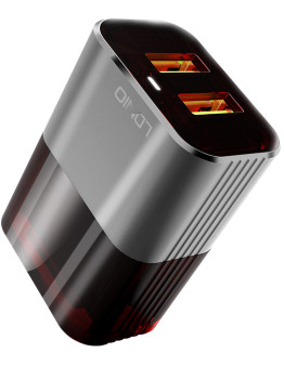 LDNIO A2206 stenski polnilec z 2 USB vhodoma in priloženim USB-C kablom