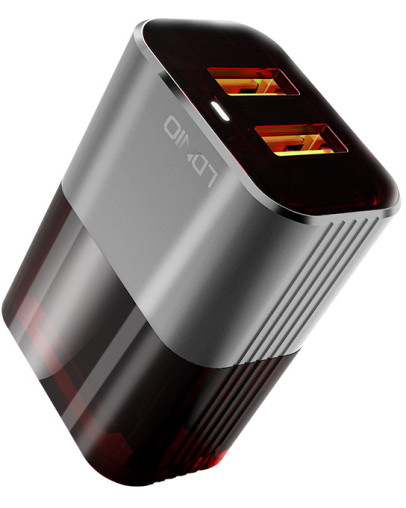 LDNIO A2206 stenski polnilec z 2 USB vhodoma in priloženim USB-C kablom
