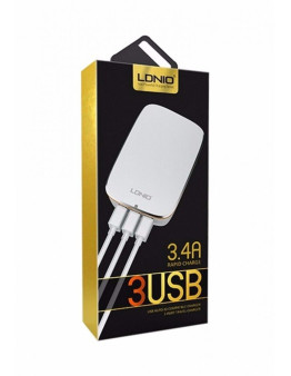 LDNIO A3304 potovalni adapter s 3 USB vhodi