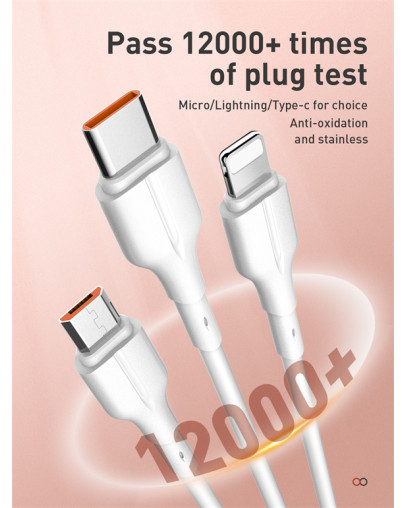 LDNIO LS841 USB v Lightning kabel bele barve dolžine 1 m