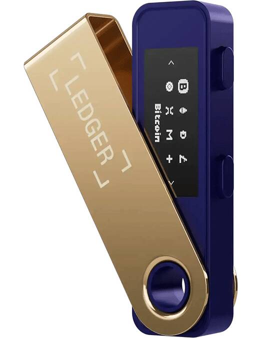 Ledger Nano S Plus strojna denarnica za kriptovalute kovinsko fuksija barve