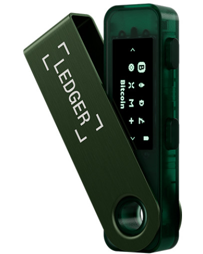 Ledger Nano S Plus strojna denarnica za kriptovalute smaragdno zelene barve
