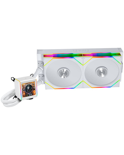 Lian Li Galahad II LCD 280 TL Wireless sistem za tekočinsko hlajenje bele barve