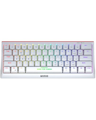 Marvo KG962G Hecate 61R žična mehanska angleška tipkovnica bele barve