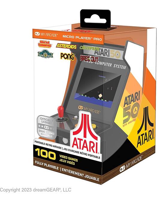 Micro Player Pro Atari prenosna retro arkadna konzola s 100 igrami My Arcade
