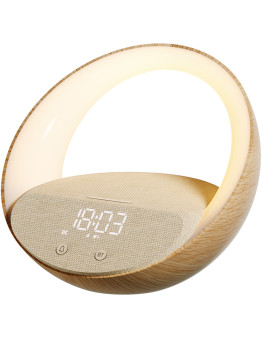 Moye Aurora Glow nočna lučka z budilko in brezžičnim polnjenjem