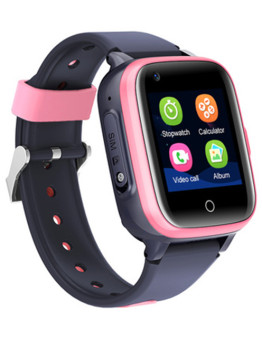 Moye Bambino 4G otroška pametna ura črno-roza barve