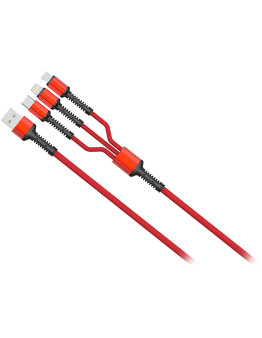 Moye Connect 3-v-1 USB kabel rdeče barve dolžine 1 m