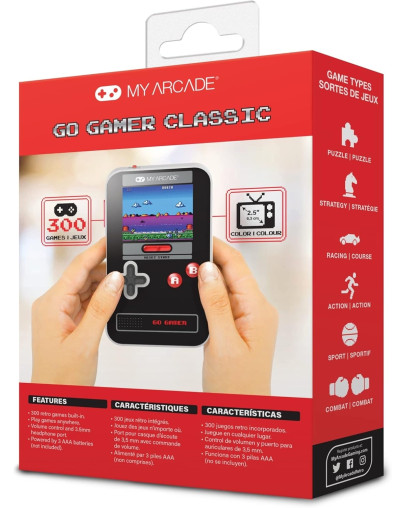 My Arcade Go Gamer Classic prenosna igralna konzola v črni barvi
