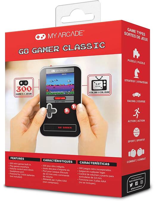 Go Gamer Classic prenosna igralna konzola črne barve My Arcade