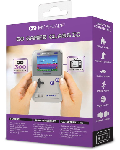 My Arcade Go Gamer Classic prenosna igralna konzola v sivo-vijolični barvi