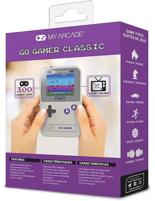 Go Gamer Classic prenosna igralna konzola sivo-vijolične barve My Arcade