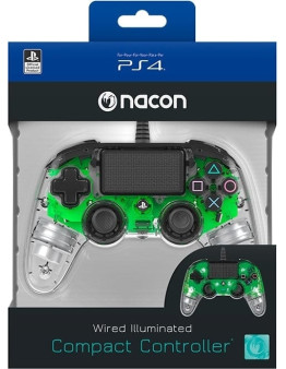 Nacon žični prosojni kontroler z zeleno osvetlitvijo za PS4 & PC