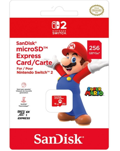 Nintendo Switch 2 Sandisk MicroSD Express 256GB spominska kartica za Nintendo Switch 2