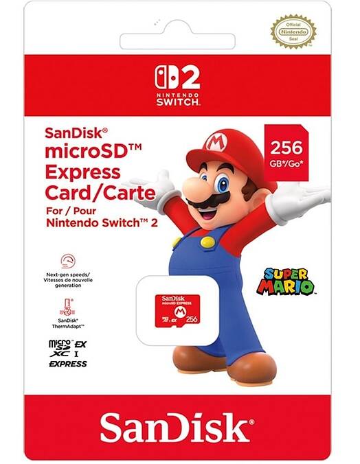 Nintendo Switch 2 Sandisk MicroSD Express 256GB spominska kartica za Nintendo Switch 2