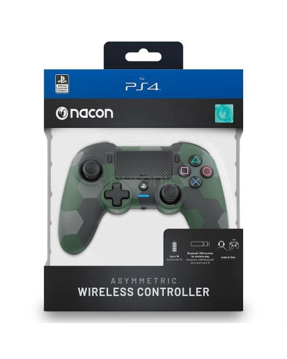 Obnovljen Nacon Asymmetric zeleno-kamuflažen brezžični kontroler za PS4 + 2 leti garancije