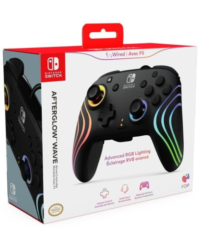 PDP Afterglow Wave žični kontroler črne barve za Nintendo Switch in Switch 2