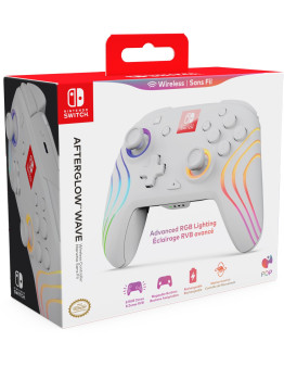 PDP brezžični kontroler Afterglow Wave bele barve za Nintendo Switch 1 & 2