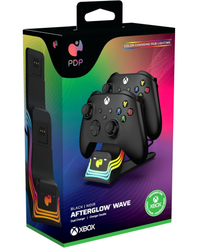 PDP dvojni polnilec Afterglow Wave črne barve za Xbox One & Xbox Series