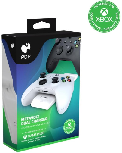 PDP dvojni polnilec Metavolt bele barve za Xbox One & Xbox Series