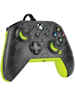 PDP Electric Carbon žični igralni plošček v črno-rumeni barvi za Xbox & PC