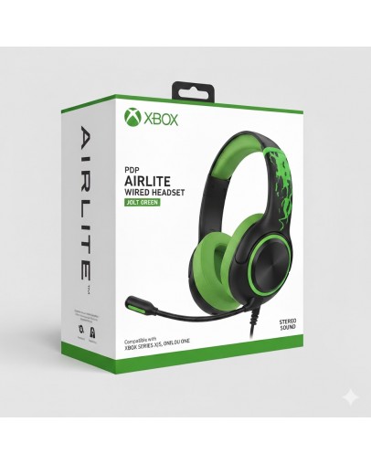 PDP žične slušalke Airlite Glow v barvi Jolt Green za Xbox One & Xbox Series
