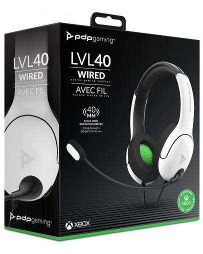PDP žične slušalke LVL40 bele barve za Xbox One & Xbox Series PDP žične slušalke LVL40 bele barve za Xbox One & Xbox Series