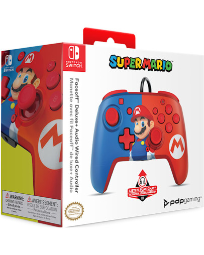PDP žični kontroler Faceoff Deluxe+ z avdio priključkom Mario za Nintendo Switch