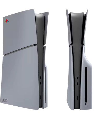 PlayStation 5 Slim BluRay ohišje sive barve v stilu 30th Anniversary