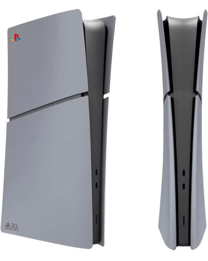 PlayStation 5 Slim Digital ohišje sive barve v stilu 30th Anniversary