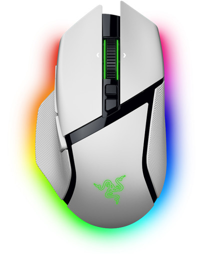 Razer Basilisk V3 Pro 35K brezžična miška bele barve