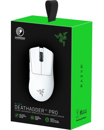 Razer DeathAdder V3 Pro gaming miška bele barve