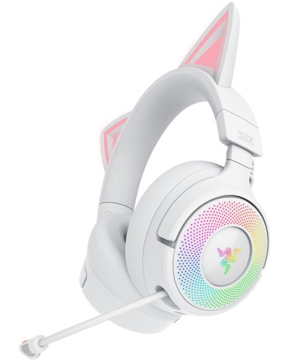 Razer Kraken Kitty V3 Pro brezžične slušalke bele barve