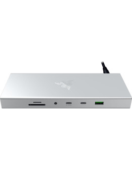 Razer USB 4 Dock Mercury priključna postaja srebrne barve